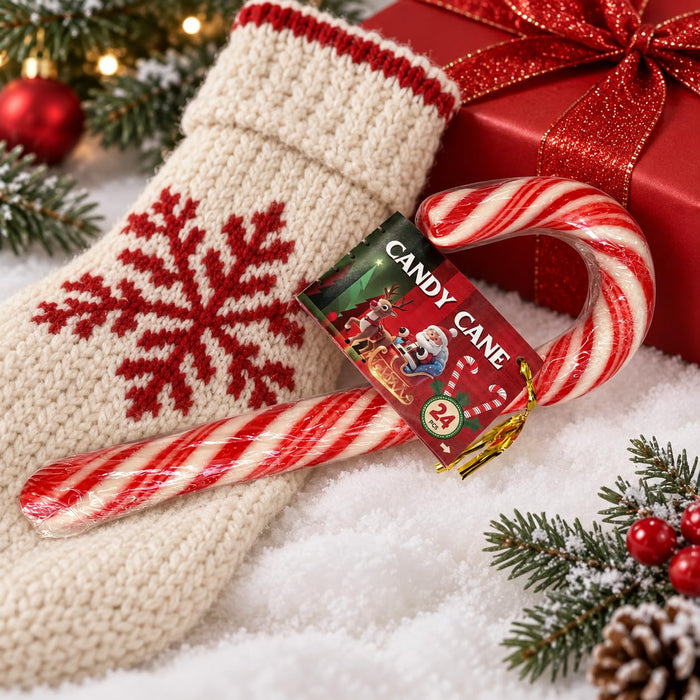 Candy Cane Zuckerstange 3er-Set – 3 × 60 g – Rot-weiße Weihnachts-Süßigkeit mit Minzgeschmack +Heartglobal Versandschutz