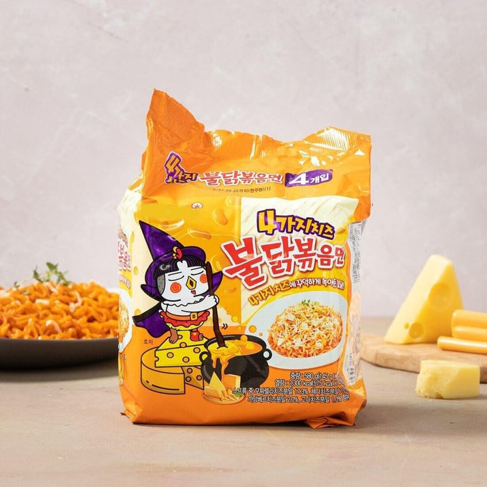Samyang Quattro Cheese Ramen | 5x145g | Würzige Vier-Käse-Feuernudeln für intensiven Geschmack