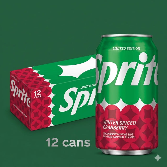 Sprite Winter Spiced Cranberry (USA) 12er-Pack – Limited Edition, 12 x 355ml (MHD: 06.2025)