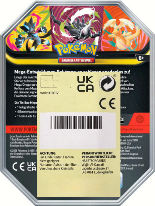 Pokémon Mega-Zeraora-ex Tin Box Deutsch – 1 Promokarte, 4 Boosterpacks & 1 Code-Karte