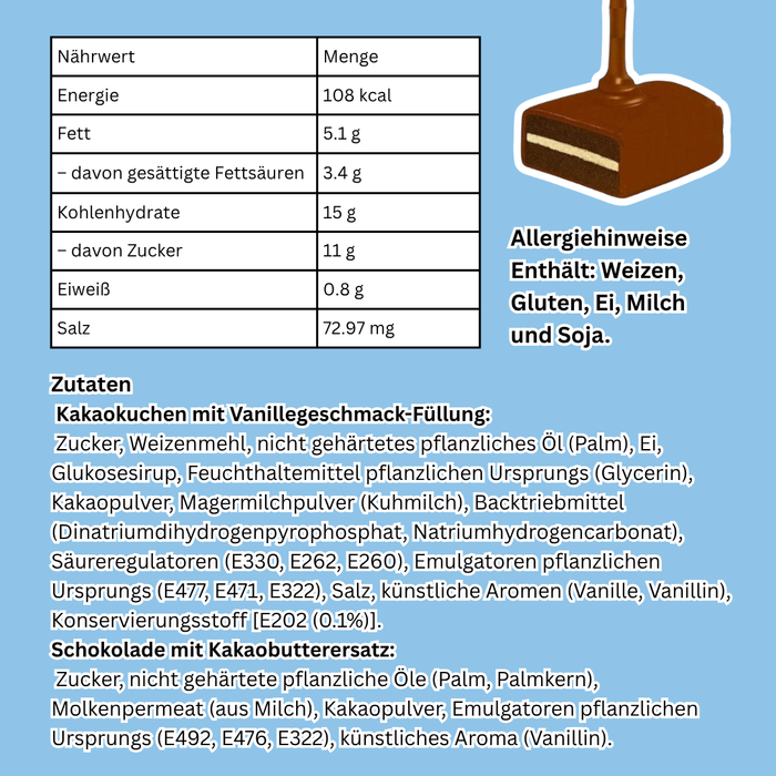 Oreo Choco Coated Soft Cake – 12 x 24g | Weicher Kakaokuchen mit Vanillefüllung & Schokoglasur