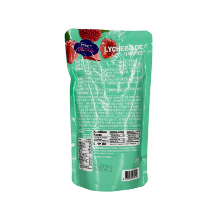 10x Meet Seoul Lychee Ade – 230 ml Pouch Drink | Erfrischender koreanischer Litschi-Ade | Ready-to-Drink Fruchtgetränk