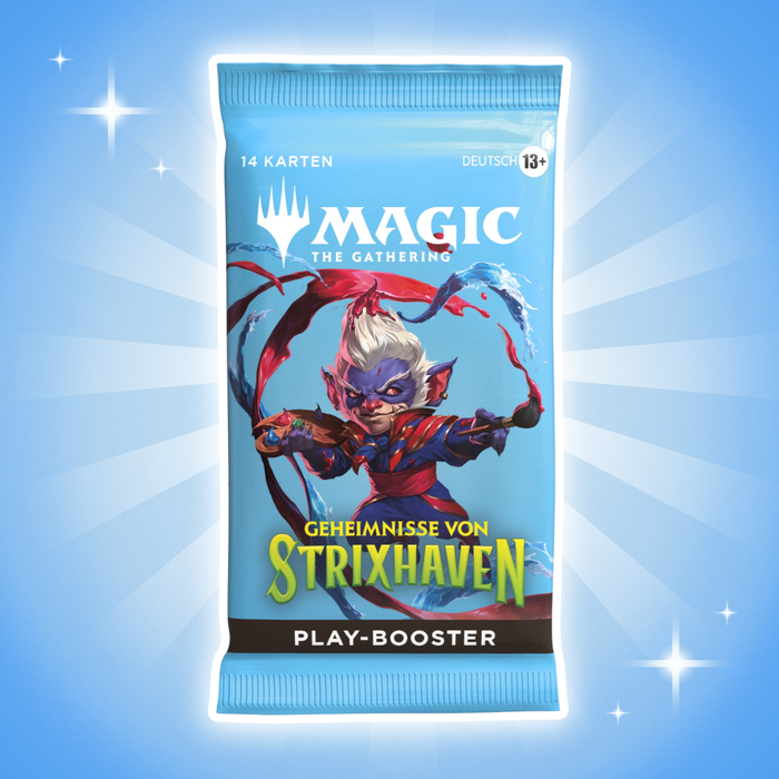 3x Magic: The Gathering Geheimnisse von Strixhaven Play Booster Deutsch – 3 Boosterpacks, je 14 Karten, MTG Sammelkartenspiel