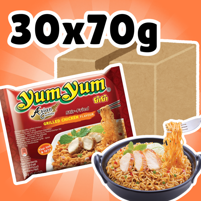 30× Yum Yum Instant Nudeln Grilled Chicken Thai – 30×70 g (1 Karton)