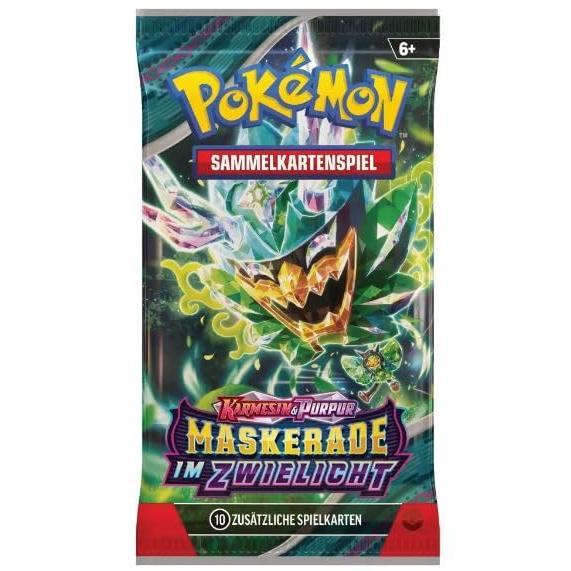 4er Pokémon Booster Set - Maskerade im Zwielicht Booster Karmesin & Purpur - mit 4 Boostern a 10 Karten - DEUTSCH