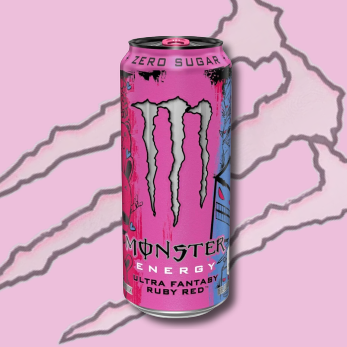 Monster Energy Ultra Fantasy Ruby Red 473ml – Zuckerfreier Energy Drink mit fruchtigem Beeren-Geschmack