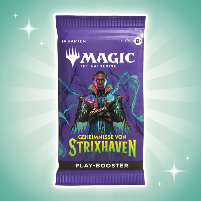 Magic: The Gathering Geheimnisse von Strixhaven Play Booster Display Deutsch – 30 Boosterpacks, je 14 Karten, MTG Sammelkartenspiel Box