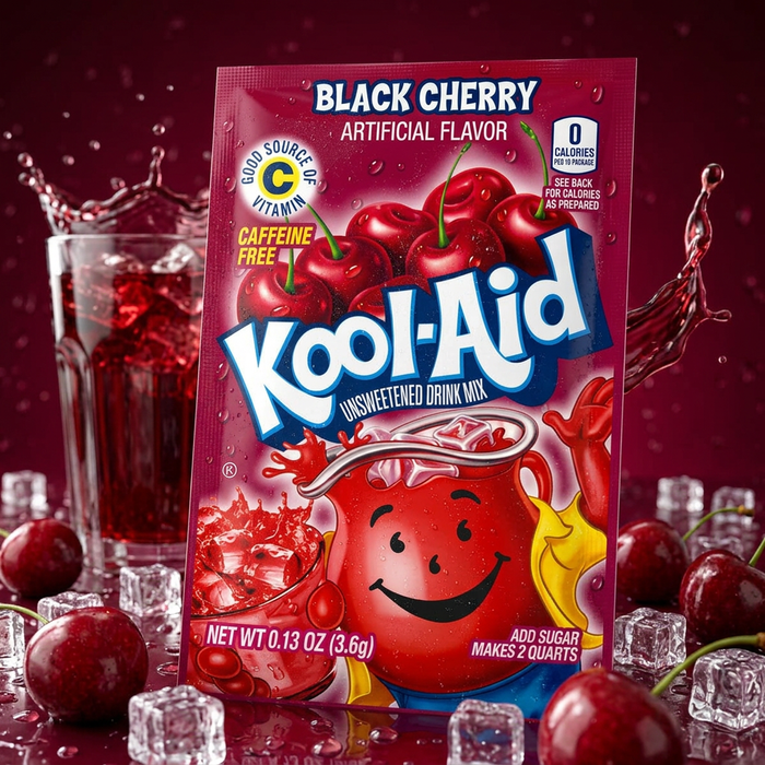 Kool-Aid Black Cherry Getränkepulver Ungesüßt Multipack 48 x 3,6g