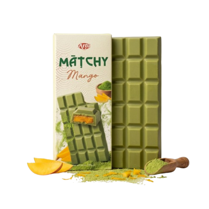 Artu Matcha Chocolate Mango 100g – Weiße Schokolade mit Matcha & Mango-Füllung