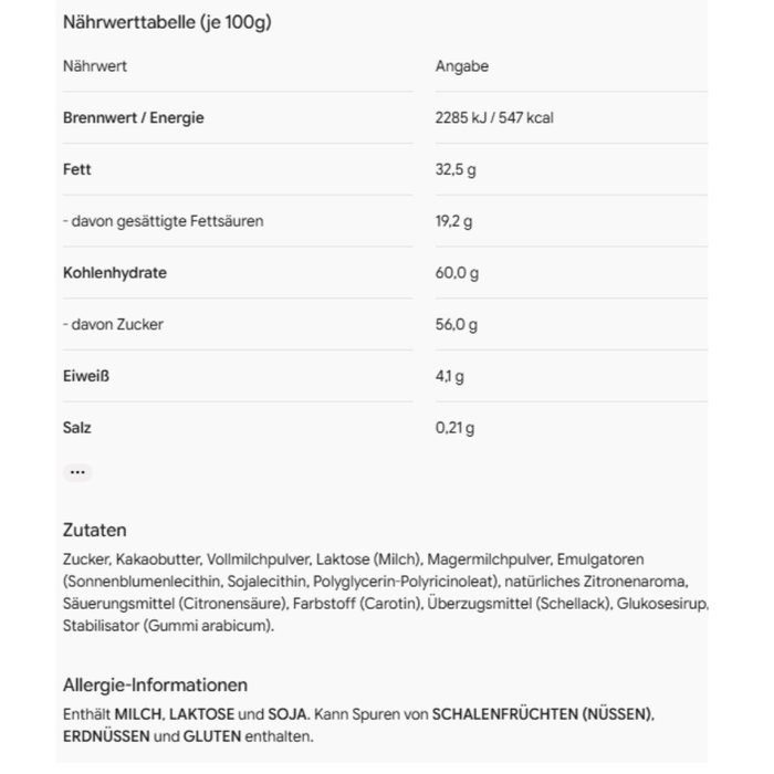 ARTU Lemon Chocolate 105g – Erfrischende Zitronen-Schokolade mit zartem Schmelz