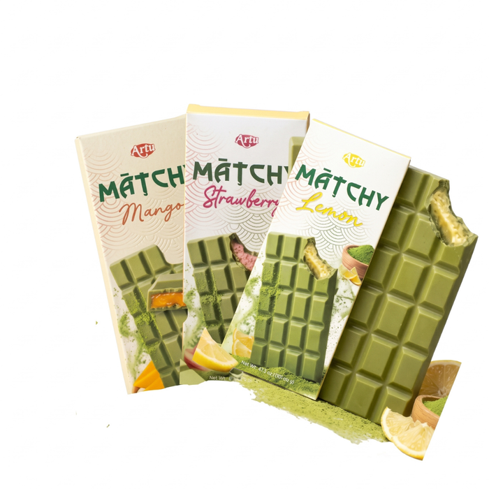 Artu Matchy Schokolade – 3er Mix (Mango, Lemon, Strawberry)
