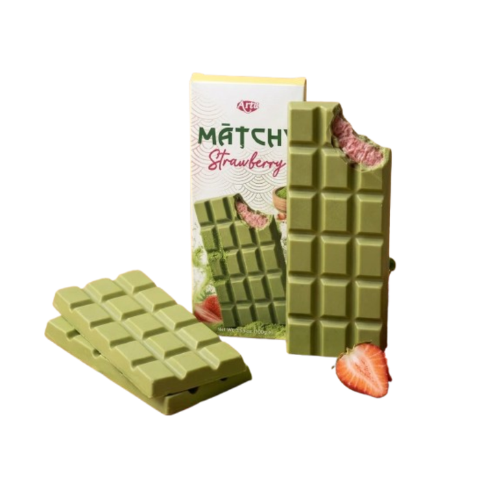 ARTU Matchy Chocolate Strawberry 105g – Zartschmelzende Schokolade trifft auf Matcha & Erdbeere
