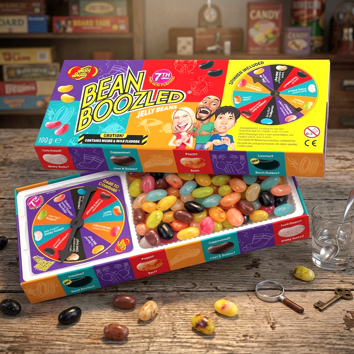 Jelly Belly Bean Boozled 100 g – Geleebohnen mit überraschenden Geschmacksrichtungen, bunter Süßigkeiten-Mix
