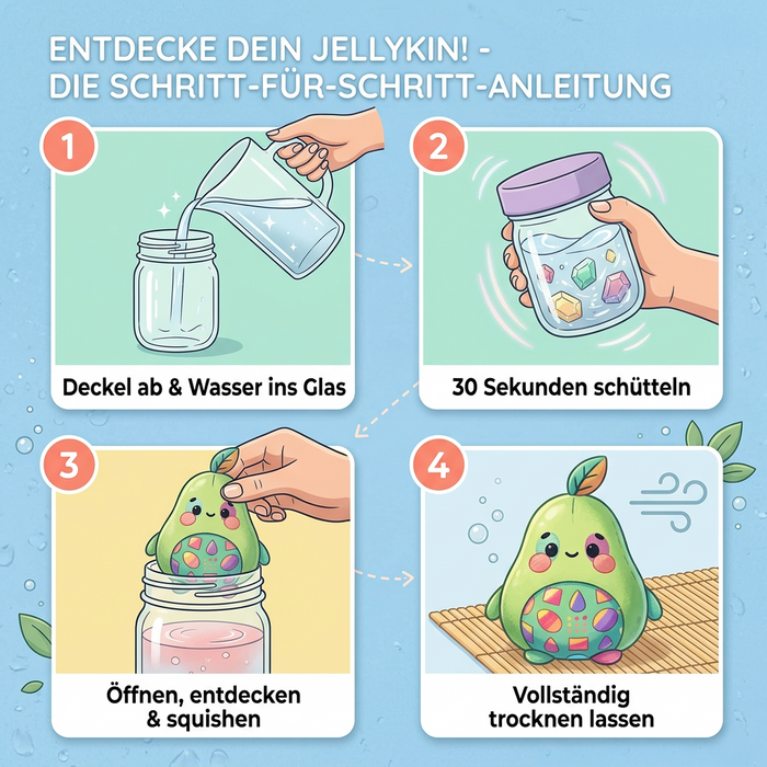 Magic Jellykins Plüschfigur sortiert – Wasser-Reveal Überraschungsfigur im Schraubglas