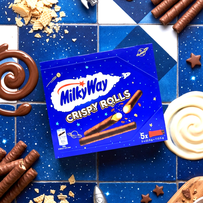Milky Way Crispy Rolls Knusprige Waffelröllchen mit Luftiger Milchcremefüllung und Milchschokoladenüberzug 112,5 g