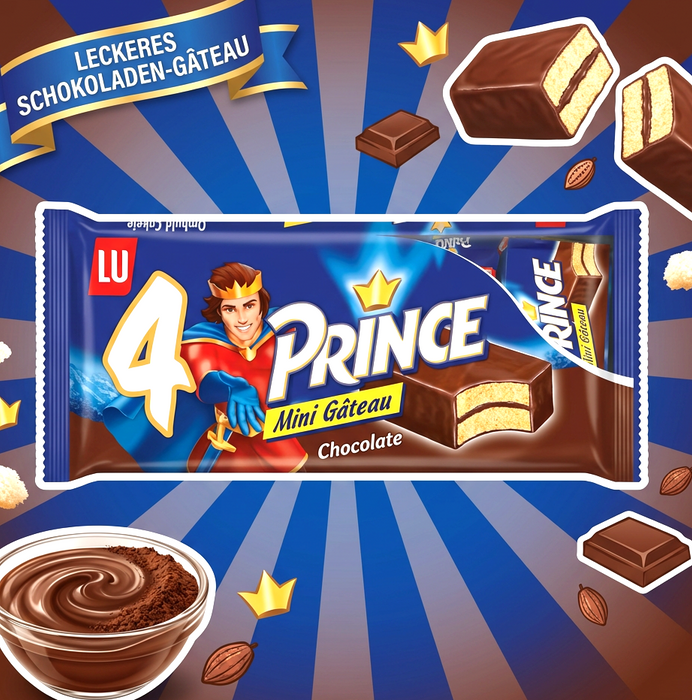 LU Prince Mini Gâteau 4 × 30 g (120 g) – Biskuitkuchen mit Milchschokoladenüberzug