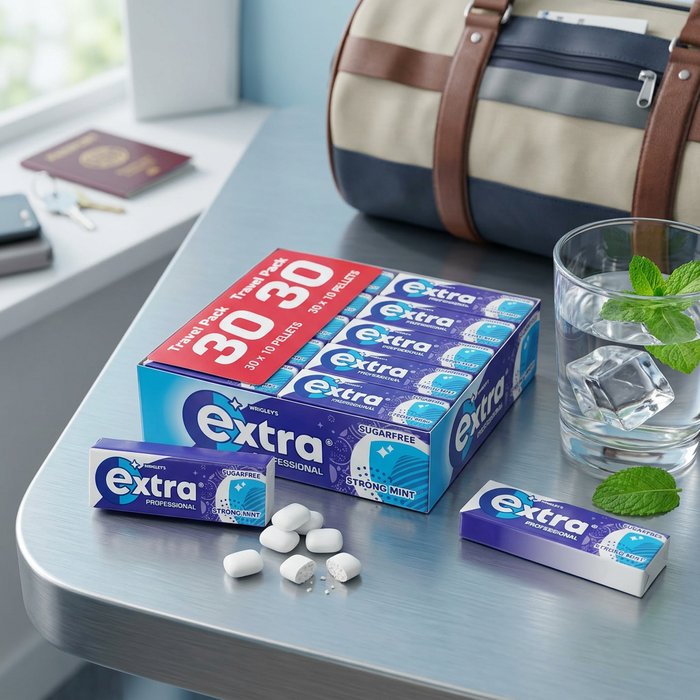 Wrigley's Extra Professional Strong Mint Kaugummi Zuckerfrei Multipack | 30 × 10 Dragees