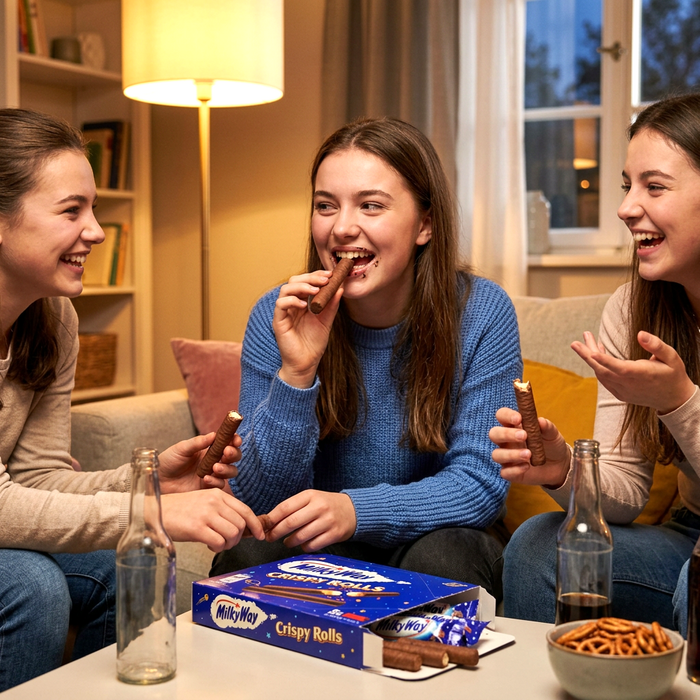 Milky Way Crispy Rolls Knusprige Waffelröllchen mit Luftiger Milchcremefüllung und Milchschokoladenüberzug 112,5 g