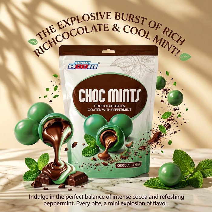 SONERI BOOM Choc Mints Chocolate Balls 160 g – Schokoladenkugeln mit Pfefferminzgeschmack