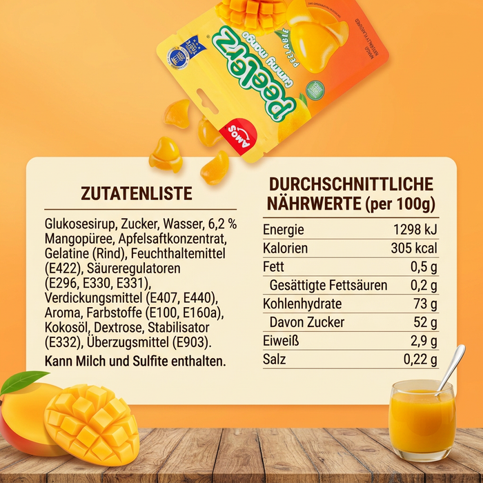 AMOS Peelerz Gummy Fruchtgummi Probierpack – Banana, Mango & Pineapple | 3 × 65 g