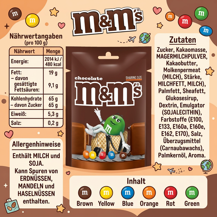 M&M's Choco Milk Chocolate in Sugar Shell 200 g – Bunte Schokolinsen mit Milchschokolade