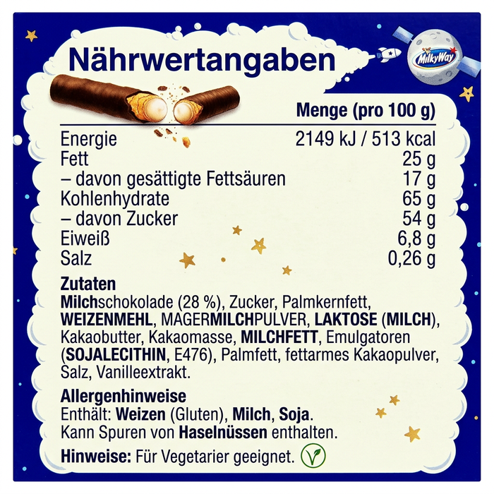 Milky Way Crispy Rolls Knusprige Waffelröllchen mit Luftiger Milchcremefüllung und Milchschokoladenüberzug 112,5 g