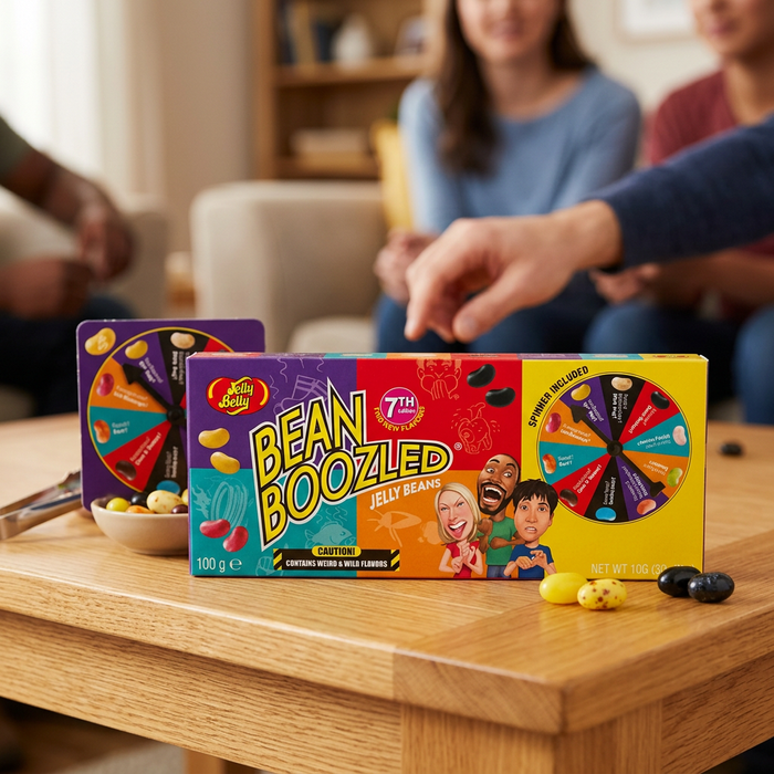 Jelly Belly Bean Boozled 100 g – Geleebohnen mit überraschenden Geschmacksrichtungen, bunter Süßigkeiten-Mix