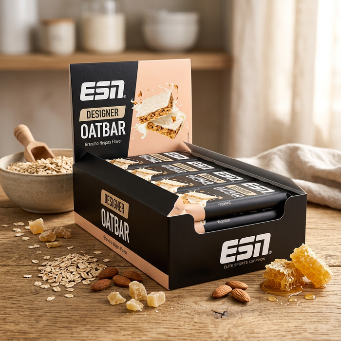 ESN Designer Oatbar Crunky Yogurt 12 x 100 g – Hafer-Riegel mit Joghurtüberzug, Keks- und Schokoladenstückchen