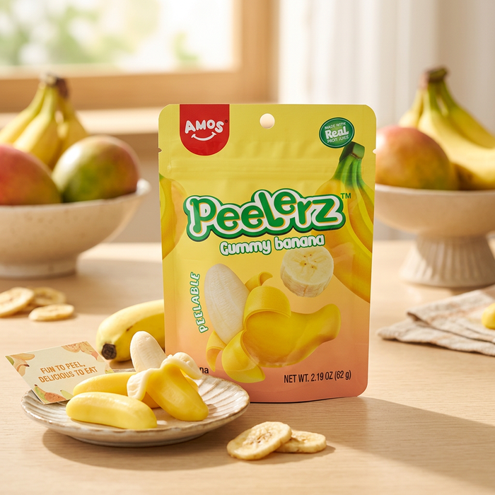AMOS Peelerz Gummy Fruchtgummi Probierpack – Banana, Mango & Pineapple | 3 × 65 g