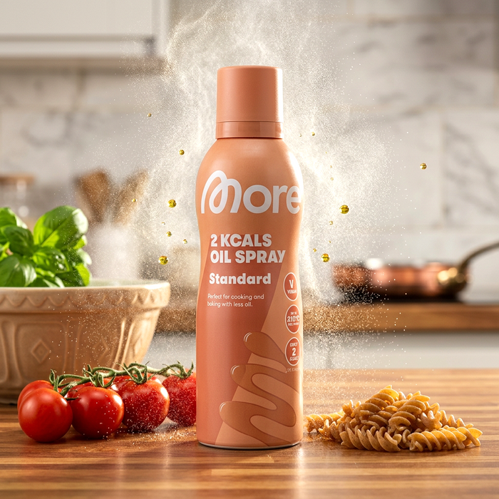 MORE 2Kcals Oil Spray Standard 200 ml – Kalorienarmes Rapsöl Kochspray zum Braten, Backen & Grillen
