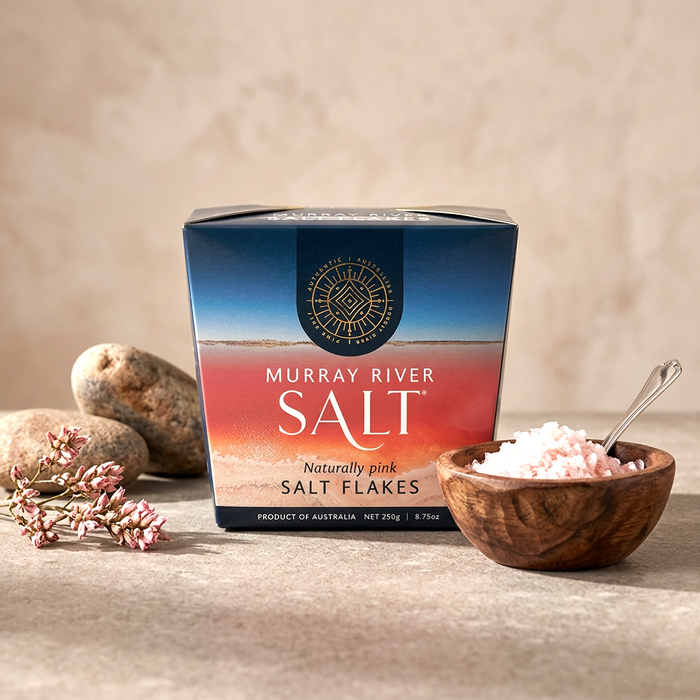 Murray River Salt Naturally Pink Salt Flakes 250 g – Natürlich rosafarbene Salzflocken aus Australien – Premium Salz