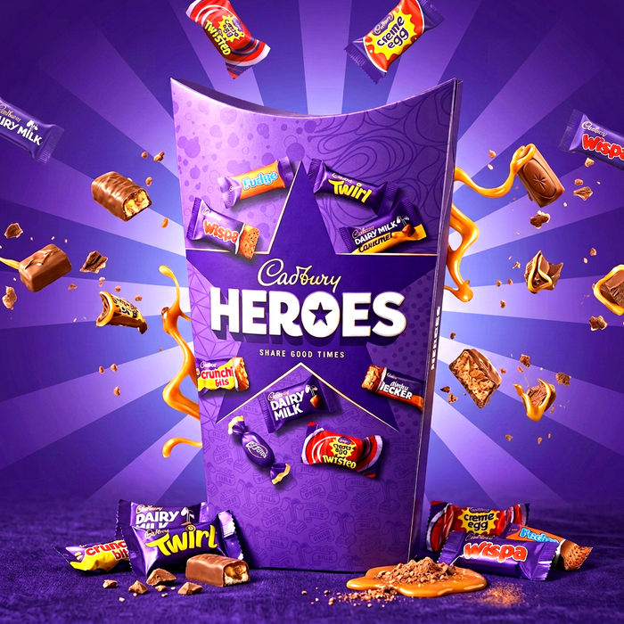 Cadbury Heroes – Mix aus Mini-Schokoladen | Familienbox | 550 g