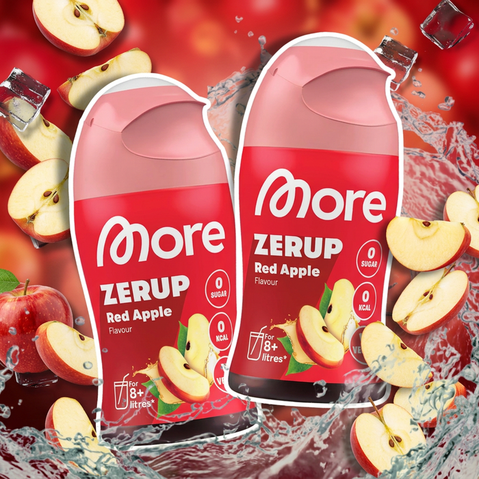 2x MORE Zerup Zero Sirup Red Apple 65 ml – Zuckerfreier Getränkesirup mit Apfelsaftkonzentrat | 2 × 65 ml