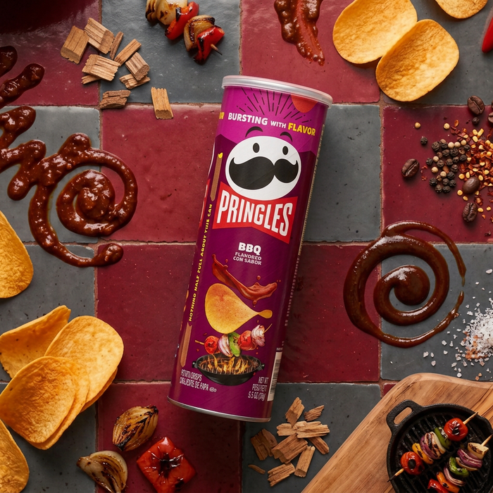 PRINGLES BBQ Steak 110 g – Kartoffelchips mit würziger BBQ-Steak-Gewürzmischung