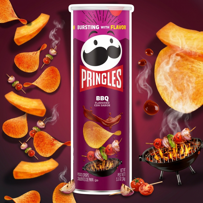 PRINGLES BBQ Steak 110 g – Kartoffelchips mit würziger BBQ-Steak-Gewürzmischung