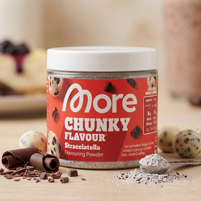 MORE Chunky Flavour Stracciatella Geschmackspulver mit Schokoladenstückchen 90 g