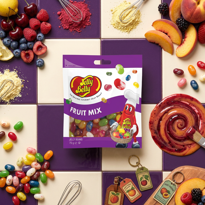 4x Jelly Belly Jelly Beans Mix 70 g – 20 Flavours, American Classics, Fruit Mix & Sours – 280 g Gesamt