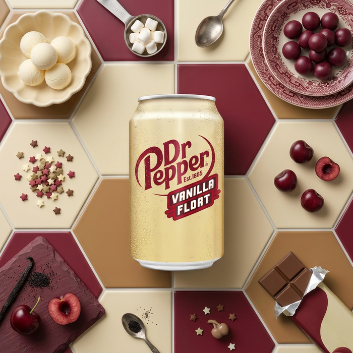 12× Dr Pepper Vanilla Float 355 ml – Erfrischungsgetränk mit Vanille-Float-Geschmack (12 Dosen)