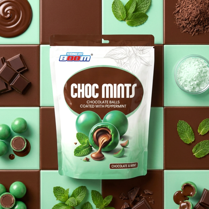 SONERI BOOM Choc Mints Chocolate Balls 160 g – Schokoladenkugeln mit Pfefferminzgeschmack