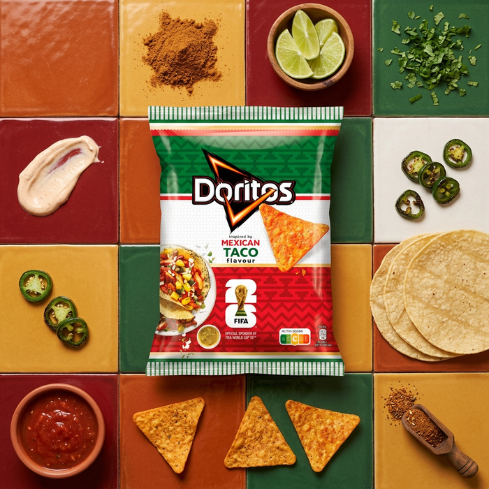 12x Doritos Mexican Taco 110 g – Knusprige Maischips mit würzigem Taco-Geschmack – 1.320 g Gesamt