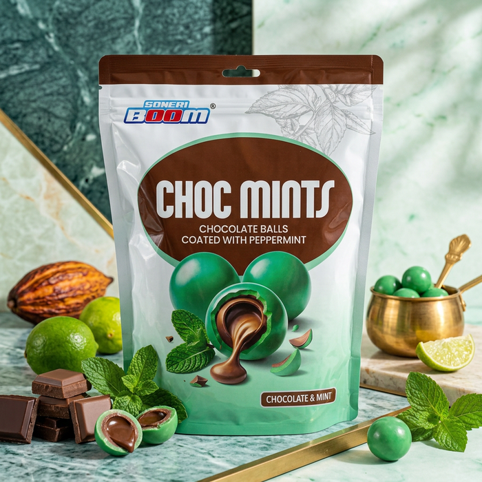 SONERI BOOM Choc Mints Chocolate Balls 160 g – Schokoladenkugeln mit Pfefferminzgeschmack