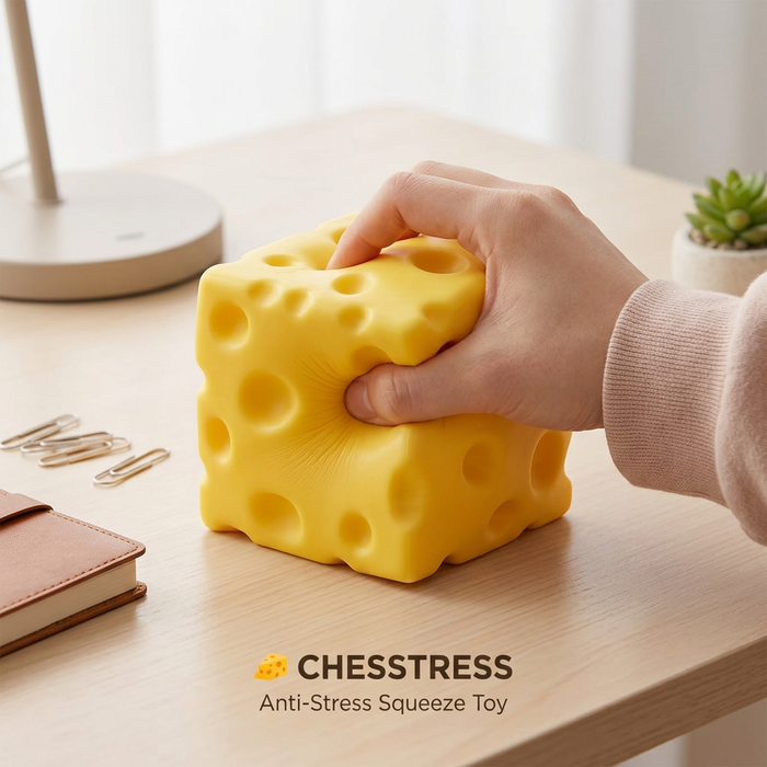 Cheese Squeeze Toy Quetschball Käseform 10 × 10 × 10 cm – Fidget & Stressabbau