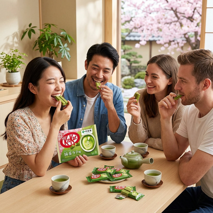 Nestlé Japan KitKat x ITOEN Matcha Latte 9 Stück – Knusprige Waffel mit Matcha-Latte-Schokolade | 9x11.6g