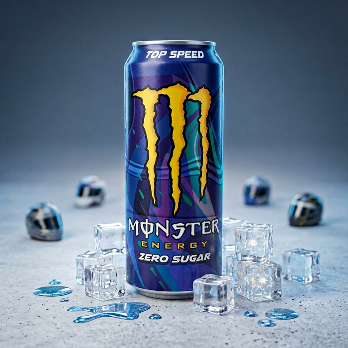 Monster Energy Zero Sugar Top Speed 500 ml – Zuckerfreier Energy Drink mit Taurin, Koffein & B-Vitaminen