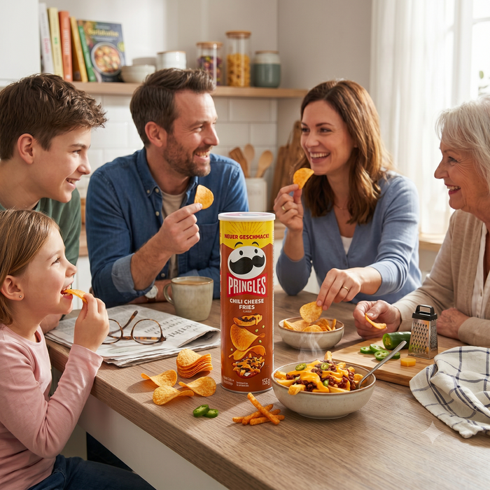 Pringles Chili Cheese Fries Kartoffelchips mit Chili-Käse-Geschmack 156g