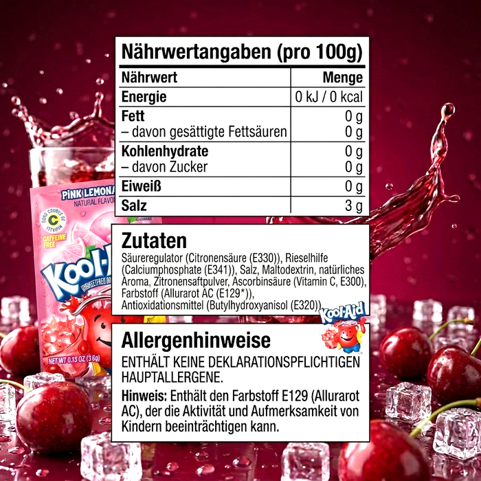 Kool-Aid Pink Lemonade Getränkepulver Ungesüßt Multipack 48 x 6,5g