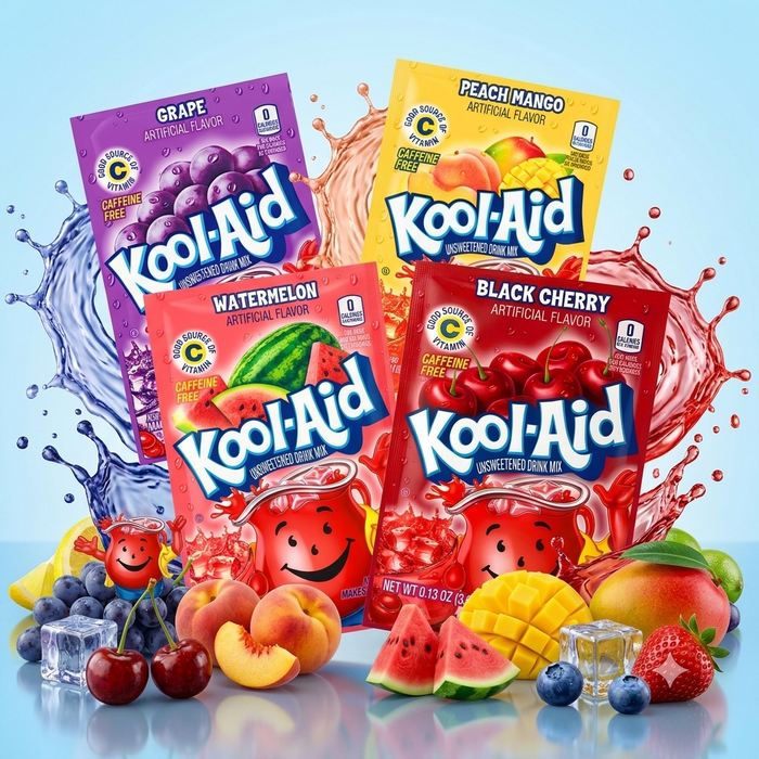 5er Probierpack – Kool-Aid Ungesüßtes Drink Mix Pulver | 5er Set mit zufälligen Geschmacksrichtungen