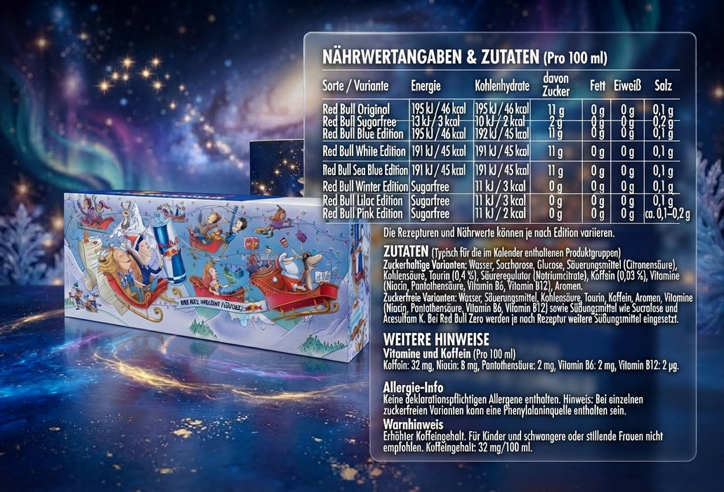 Red Bull Adventskalender 2026 Limited Edition – 24 × 250 ml