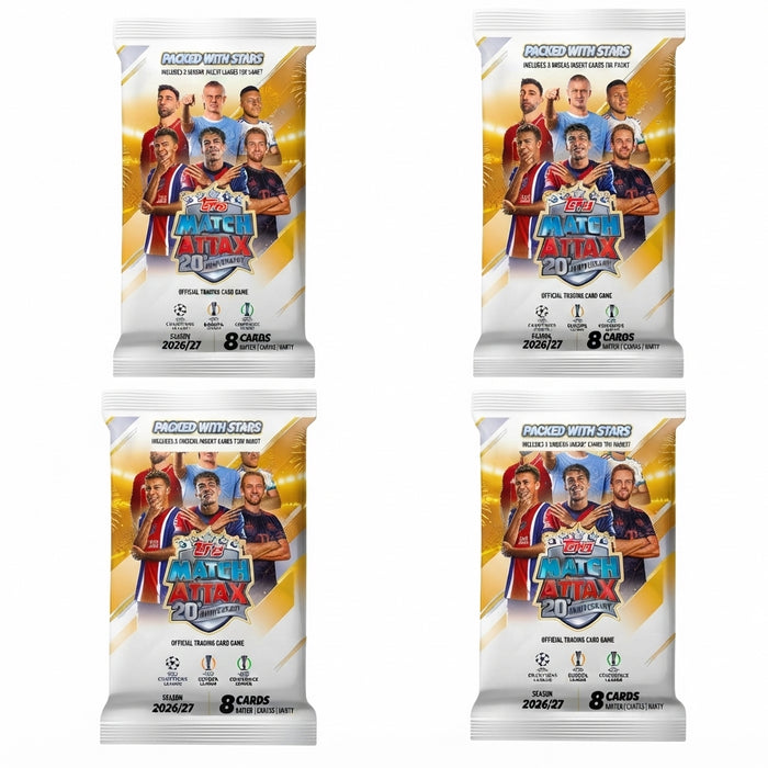 Topps Match Attax UEFA Club Competitions Champions League  2026/2027 – 4x Booster Packs – Trading Cards – Deutsch
