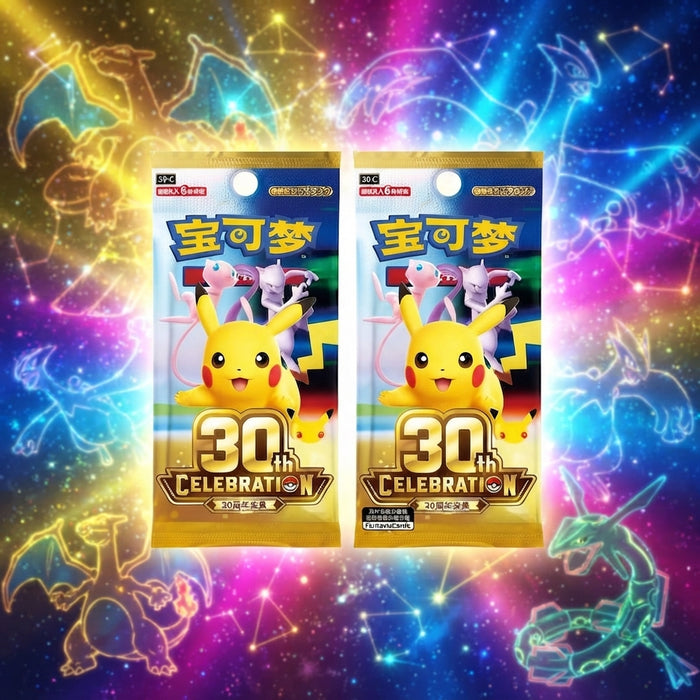 Pokémon TCG 30 Jahre 2x Booster Packs 30th Celebration Simplified Chinese 30thC